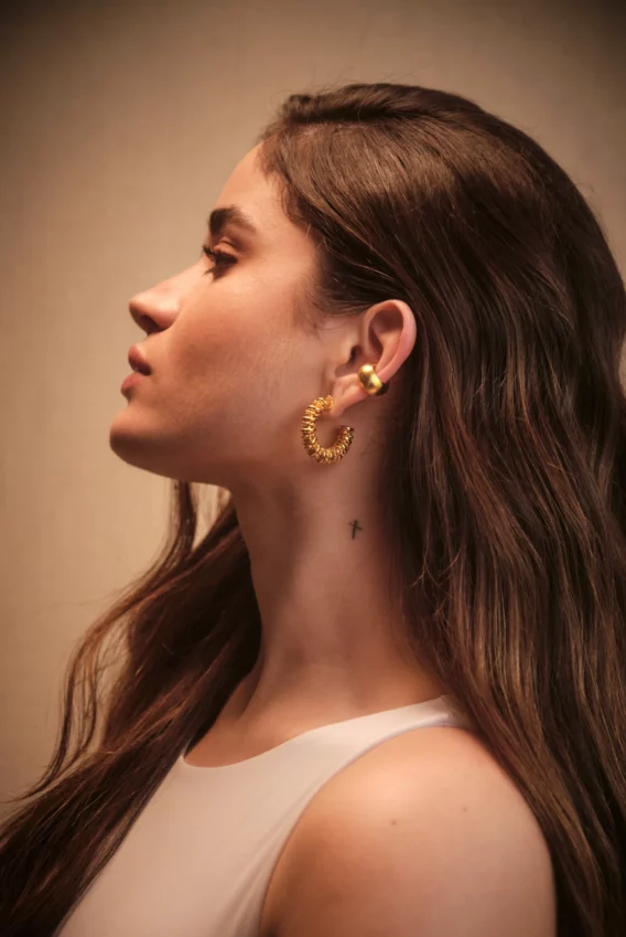Tamba Big hoops-boucle d'oreille plaqué or, mode colombienne boutique diada