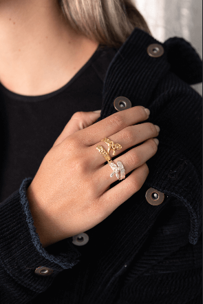 bague ronde-mode colombienne-matériaux argent et or-DIADA